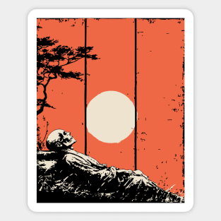 Dying Samurai in the Sunset Ukiyo-e Horror Art Magnet